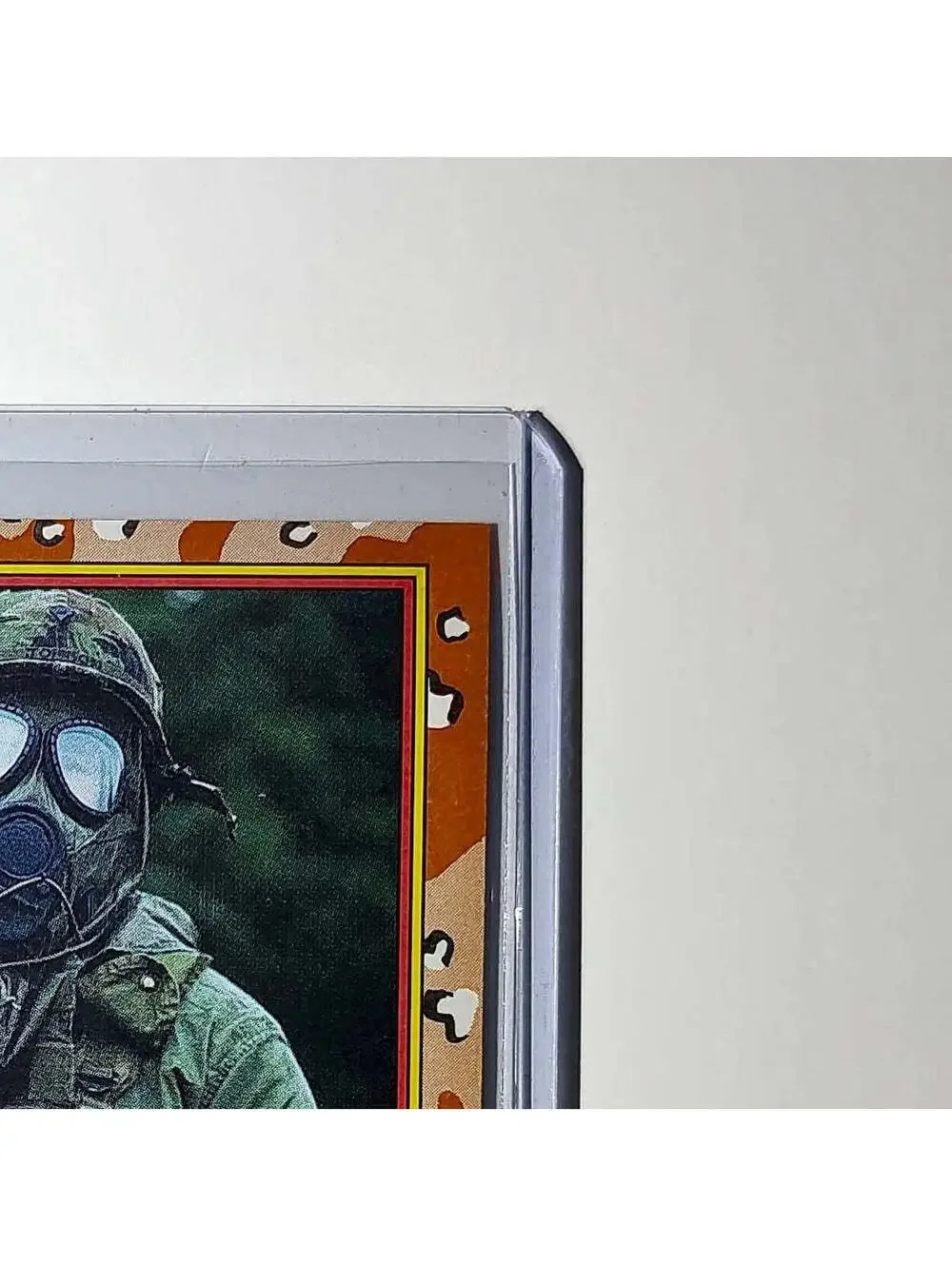Wearing the Gas Mask 1991 Topps Desert Storm #76 Card